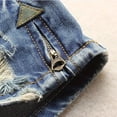 thumbnail image 4 of LYMAYTER Women Denim Shorts Low Waist Hole Jeans Summer Fallow Shorts Fashion Elastic Force Jeans for M-2XL, 4 of 7