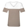 thumbnail image 4 of kytmyeq Women's V-neck Short-sleeved Fashionable Striped Printed Top, 4 of 5