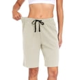 thumbnail image 2 of Cadmus Women's Casual Comfy 9" Bermuda Shorts Yoga Walking Running Drawstring Shorts with Pockets, 2 of 8