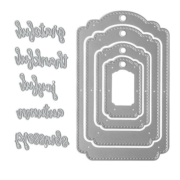 Metal Nested Frame Cutting Dies Blessing Words Die Cuts for Card Making DIY Scrapbooking and Photo Album Card Craft Decoration.