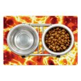 thumbnail image 1 of Burnt Orange Pet Mat for Food and Water, Hot Burning Lava Texture Bursting Fire Flames Volcanic Heated Magma Image, Non-Slip Rubber Mat for Dogs and Cats, 18" X 12", by Ambesonne, 1 of 1