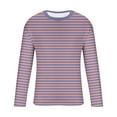 thumbnail image 5 of UVEASISHA Striped Long Sleeve Shirt for Men Crewneck Casual Ruched Tops Big and Tall Fashion Hipster T-Shirts Soft Cotton Blend Graphic Tees Pink 4XL, 5 of 6