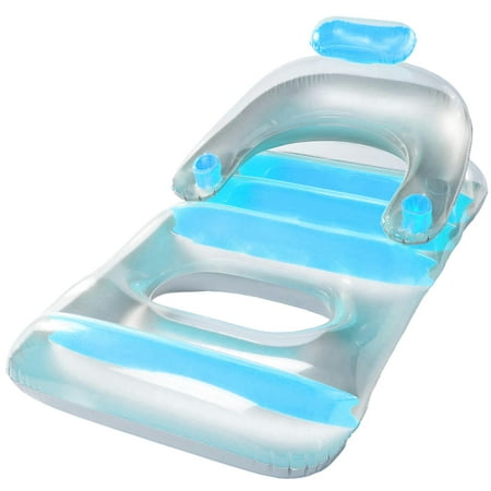 Swimline Swimming Pool Inflatable Floating Lounge Chair with Cupholders,