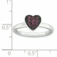 thumbnail image 4 of Created Ruby Sterling Silver Heart Ring, 4 of 7