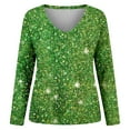 thumbnail image 6 of Kcolen Valentines Sweater Women Sequin Tops Fashion Casual Blouses Sparkly V Neck Shirts Holiday Party Long Sleeve Valentine Sweater Dressy Outfits, 6 of 6