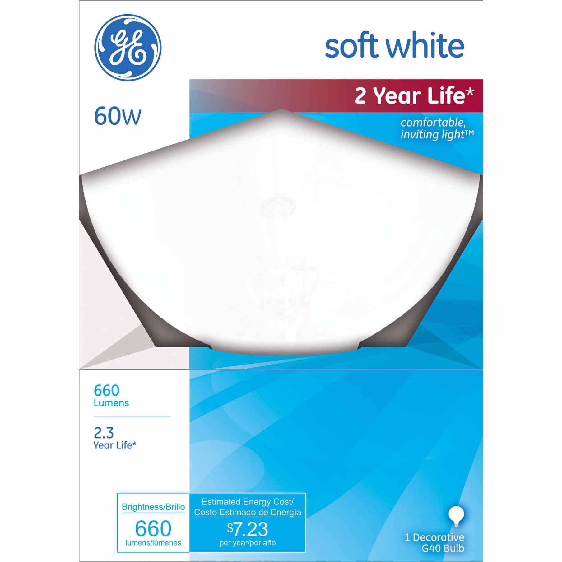 GE 60-Watt Soft White G40 Light, 1-Pack