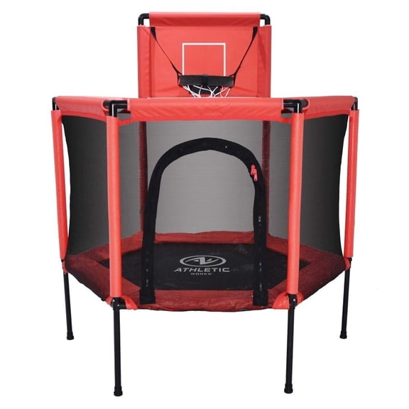 Trampolin 55 Pulgadas con Tablero de Basket Ball Athletic Works TRMI-55-C02