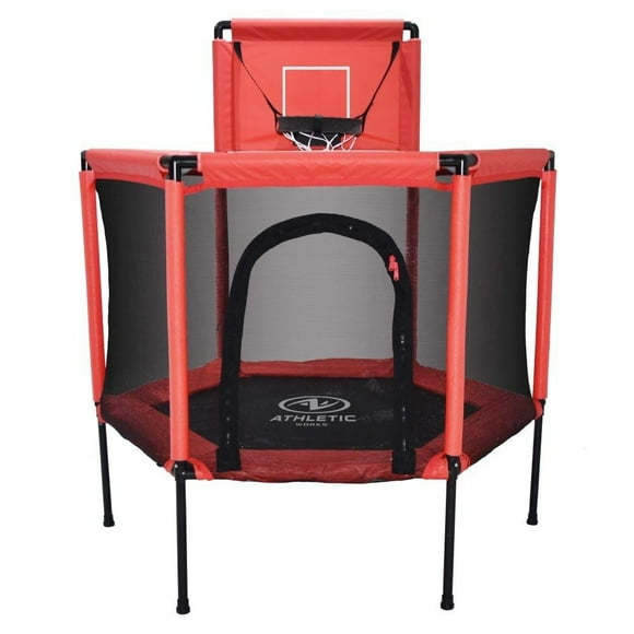 Trampolin 55 Pulgadas con Tablero de Basket Ball Athletic Works TRMI-55-C02