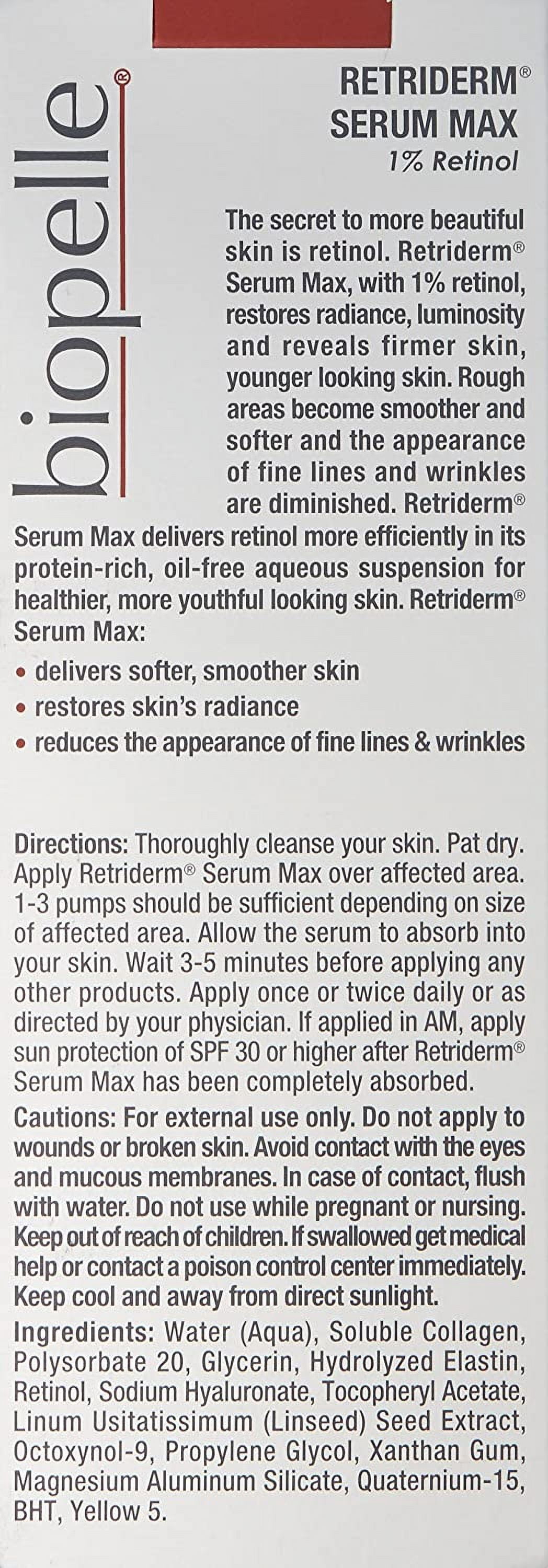 Biopelle Retinol Retriderm Serum Max 1% Retinol 1oz