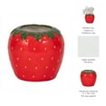 thumbnail image 4 of Strawberry-Shaped Flower Pot for Home Decor - Decorative Ceramic Planter for Outdoor, Indoor Plants, and Garden Display - Stoneware Planter for Patio, Entryway, Shelf, and Balcony - 6", Red & Green, 4 of 10