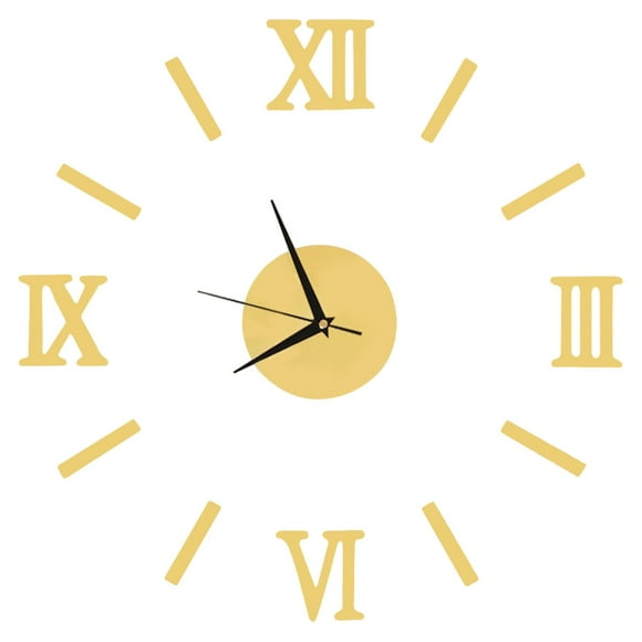 Cqxid Household Pendant Under $10 Home & Garden Hangs Frameless DIY Wall Clock Large 3D DIY Wall Clock Roman Numerals Clock Frameless Wall Sticker Home Decor For Living Room Bedroom