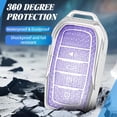thumbnail image 5 of Key Fob Cover Compatible with Toyota Land Cruiser Venza RAV4 4Runner Corolla Cross Grand Highlander Tundra Crown Tacoma Camry Keychain Case Holder Protector,Silver-purple, 5 of 6