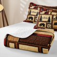 thumbnail image 4 of Manfei Rustic Grizzly Bear Twin Quilt Set, Countryside Cabin Twin Coverlet Set, Dark Brown Red, Black Reversible, 2pcs, 1 Bedspread and 1 Pillowcase, 4 of 7