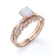 thumbnail image 4 of JeenMata Anillo de Bodas Vintage de 1,75 Uds con Ópalo de Fuego de Talla Redonda y Moissanita Engastado en Oro Rosa de 18 K sobre Plata, 4 of 6