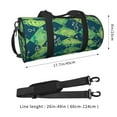 thumbnail image 4 of YFYANG Large Capacity Canvas Gym Bag for Men and Women, Green Geometric Note Pattern Round Portable Travel Bags for Sports Fitness, 4 of 8