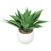 ZMNEW Artificial Potted Plants, 13.8" Artificial Succulent Fake Aloe, Large Faux Aloe Plant in Pot for Home Office Room Bathroom Garden Decor (White)