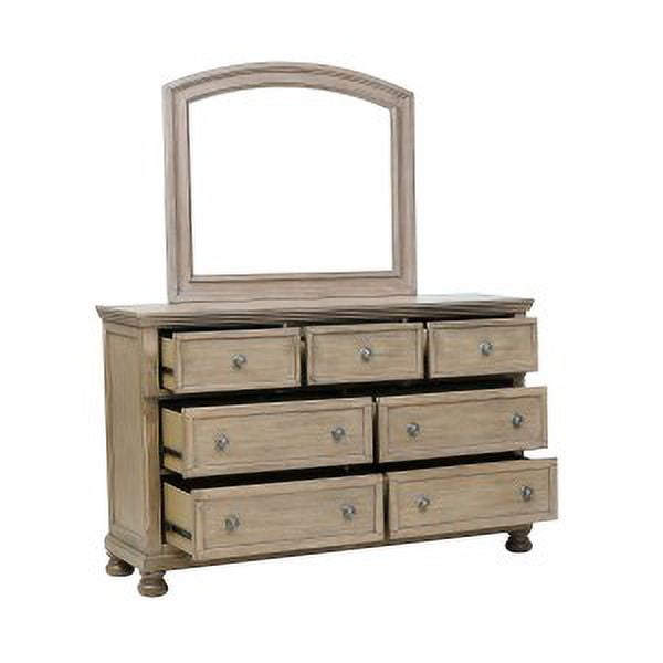 Bethel Collection: Transitional Mirror with Wire-Brushed Gray Finish