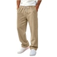 thumbnail image 3 of HomeDM Men's Wide Leg Sweatpants Drawstring Open Bottom Joggers with Pockets Casual Athletic Pants for Gym Workout, 3 of 7