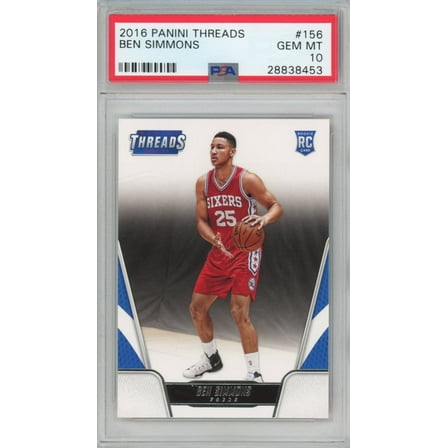 Graded 2016-17 Panini Threads Ben Simmons #156 Rookie RC Basketball Card PSA 10 Gem Mint