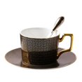thumbnail image 1 of Coffee tea sets classic grid pattern ceramic coffee cup bone china water cup afternoon tea coffee cup (HTOOQ), 1 of 5