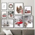 thumbnail image 2 of Arte de pared de ardilla de alce de Navidad, pintura en lienzo, decoración de sala de estar, carteles e impresiones, cuadros de pared, 2 of 4