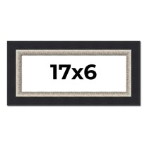 17x6 Frame Black Real Wood Picture Frame Width 2.25 Inches | Interior Frame Depth 0.5 Inches |