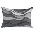 thumbnail image 2 of Black Grey Ombre Pillow Covers 20x30 Inch Queen Size, Abstract Grey Wave Texture Gradient Decorative Pillowcase with Zipper, Microfiber Breathable Pillowcases for Sofa Bed Living Room, 2 of 9