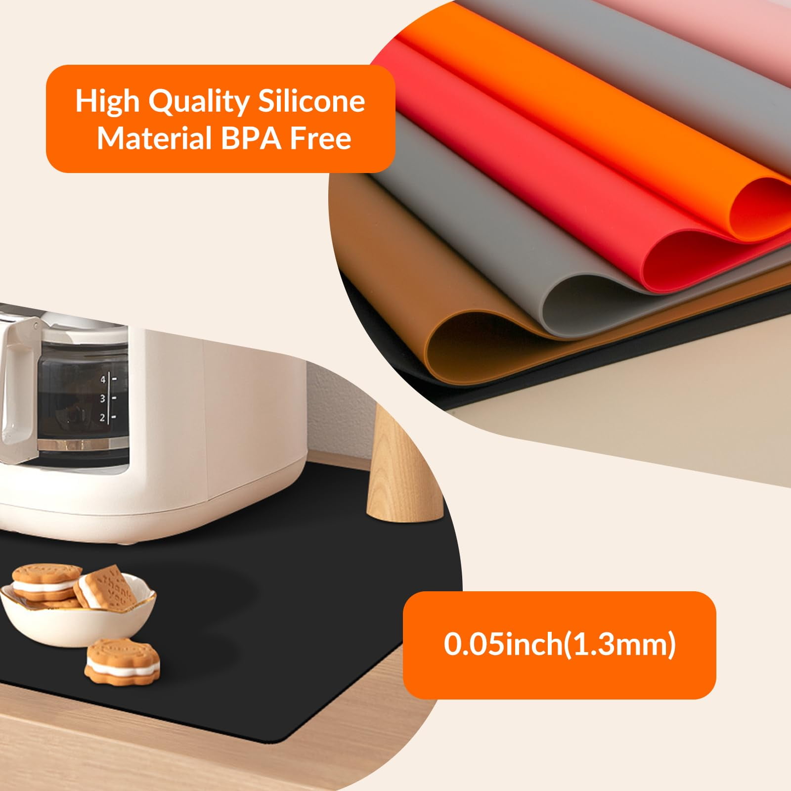Goldeer Extra Large Silicone Countertop Protector Mat – Heat Resistant, Non-Slip Kitchen Mat for Counter, Desk, Crafts
