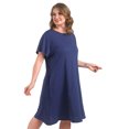 thumbnail image 3 of FEREMO 100% Cotton Nightgowns for Plus Size Women Oversized Night Shirts Short Sleeve House Dress Sleepwear with Pockets, 3 of 7