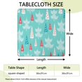 thumbnail image 2 of Turquoise Christmas Tree Pattern Square Fitted Tablecloth with Elastic Edge,Square Table Cover,Washable Elastic Table Cover for Home Kitchen Party Decor 36"x36", 2 of 6