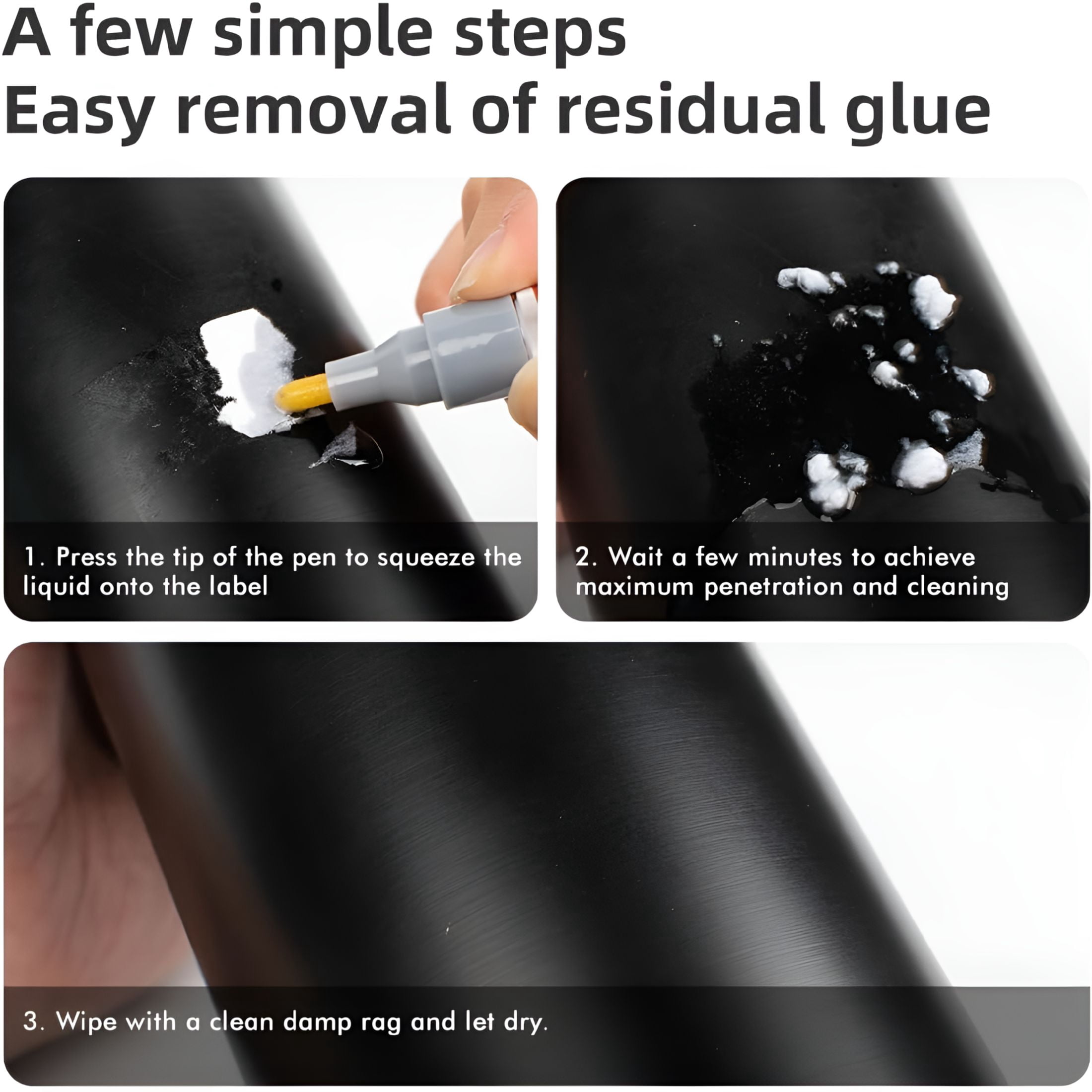 RAGUPEL Adhesive Remover,Multi-Surface Safe Sticker Marker Remover Pen,Rapid Safely Removes Stickers,Glue,Decals,Label,Tape,Sticky Residues and More From Car Furniture Floor and More,4 Count