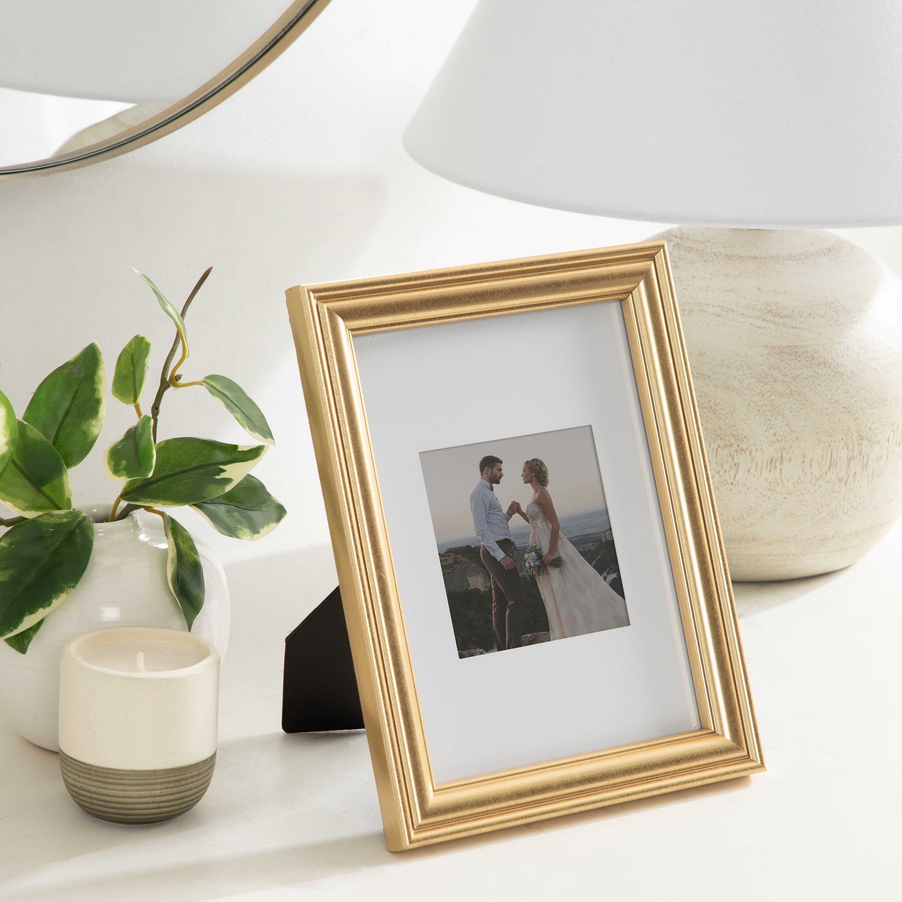 Breylynn 6x8 matted to 4x4 Gold Tabletop Picture Frame, BREY 6X8/4X4 GLD