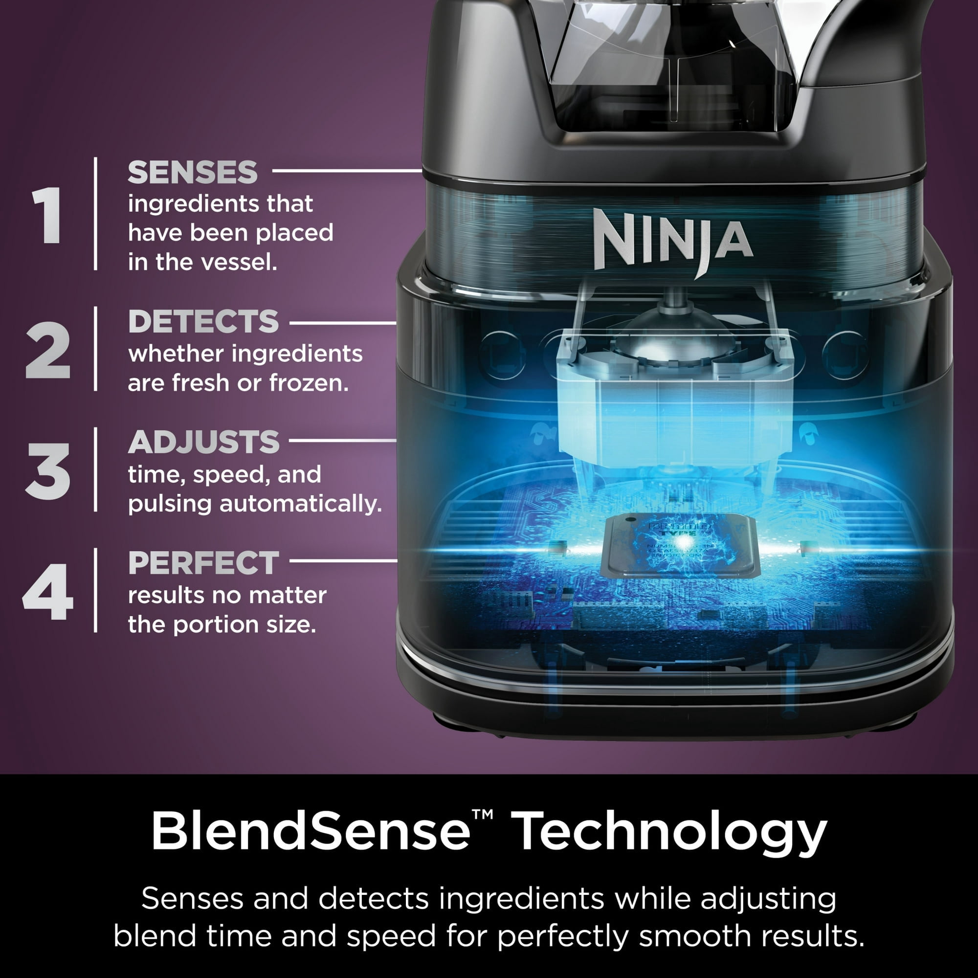 Restored Ninja R-TB400 Detect Kitchen System 72-Oz Blender, 3 Speeds, Blend, Crush, Chop, Smoothies, BlendSense Technology, Silver (Refurbished)
