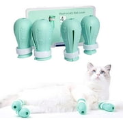 4Pcs Cat Boots for Cats Only Paw Covers Protectors Claws Shoes Paws Wound Boot Silicon Anti Scratch Cat Mittens for Bathing, Nail Clipping, Ears Cleaning, Treatment
