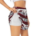 thumbnail image 2 of Haiem Buffalo Plaid Forest Women's 2 in 1 Running Shorts - Lightweight Athletic Workout Gym Yoga Breathable Sports Shorts Liner with Phone Pockets-Large, 2 of 9