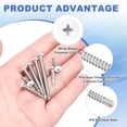 thumbnail image 4 of Uxcell 30Pcs M4.2x45mm White Thick Pan Head Self Tapping Screws for Metal, Silver, 4 of 6