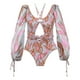 thumbnail image 2 of Traje de baño de bikini con estampado push up sexy, traje de baño de manga larga para mujer, traje de baño para mujer, 2 of 6