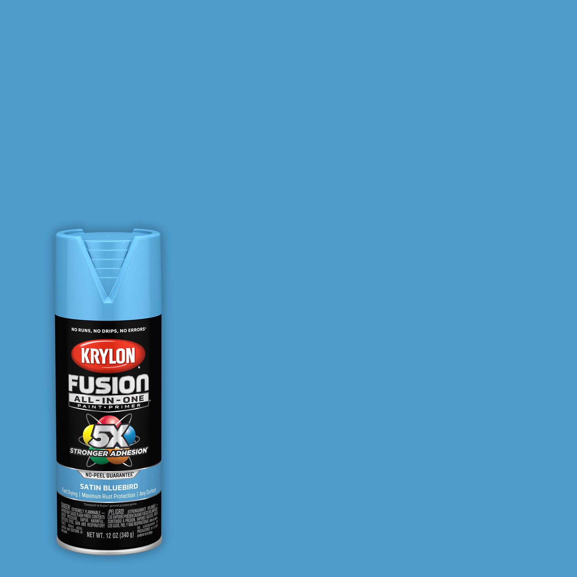 Krylon Fusion AllInOne Spray Paint, Satin, Bluebird, 12 oz.