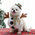 thumbnail image 2 of Disfraz navideño de muñeco de nieve para mascotas Disfraz de muñeco de nieve para perros Ropa navideña para perros Vacaciones Perro Gato Mascota para cosplay navideño Adecuado para mascotas de menos de 2,5 kg Rojo Verde MX-0126512FYD, 2 of 5