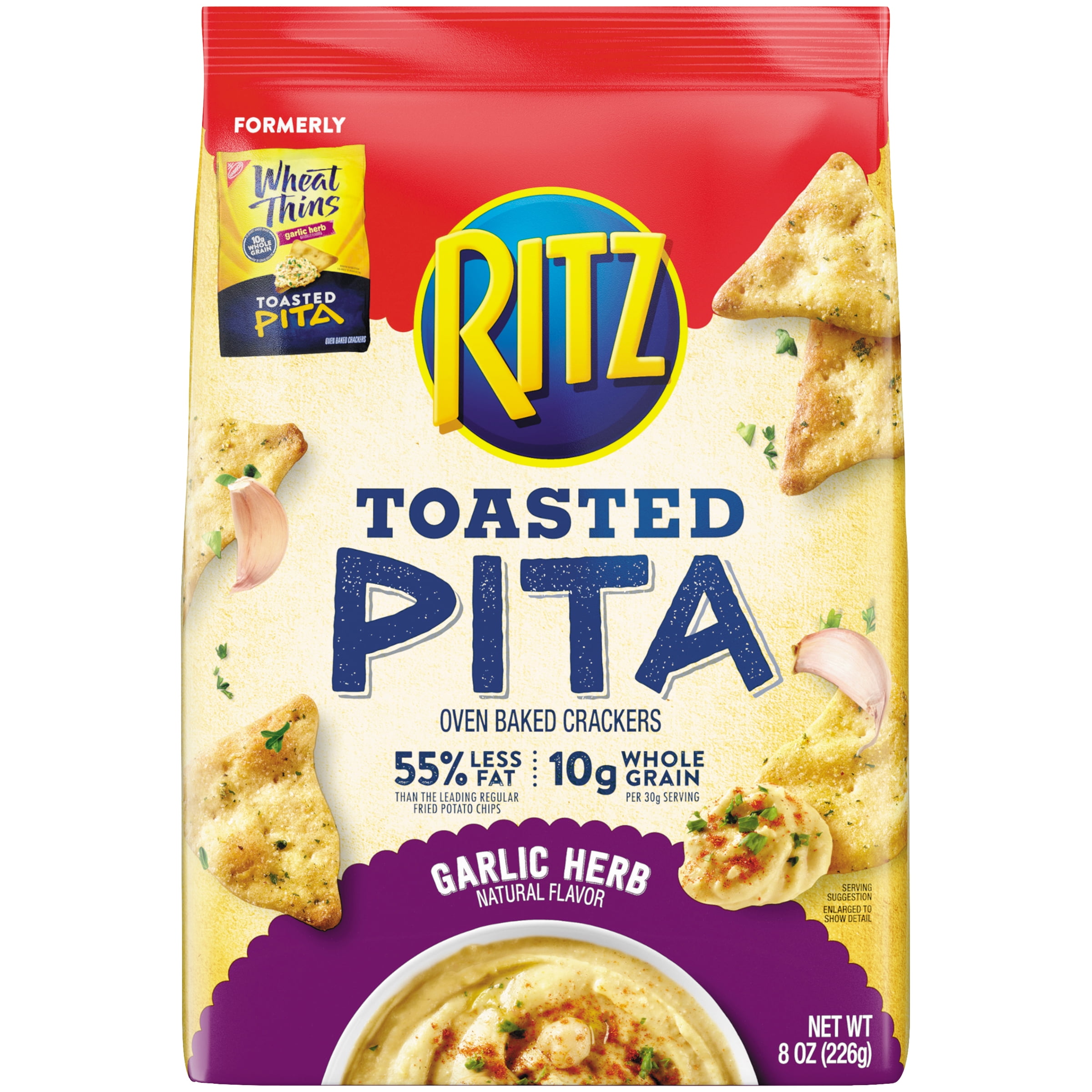 Ritz Wheat Thins Garlic & Herb Toasted Pita Chips, 8 Oz.