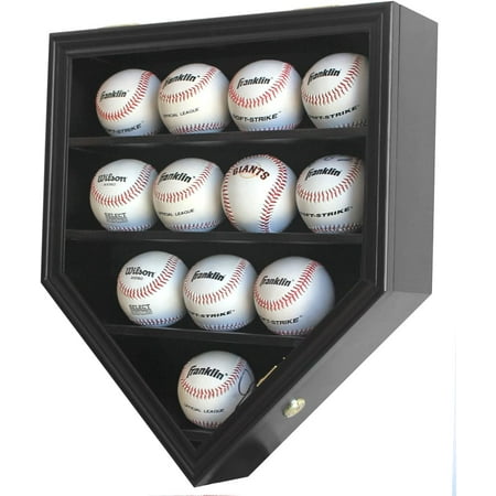 

Baseball Display Case | Baseball Holders for Balls | Display Baseballs | 12 Ball Display Box | 96% Clear Antifade UV Protection | with Gold Locks for Homerun Autograph Ball | Small