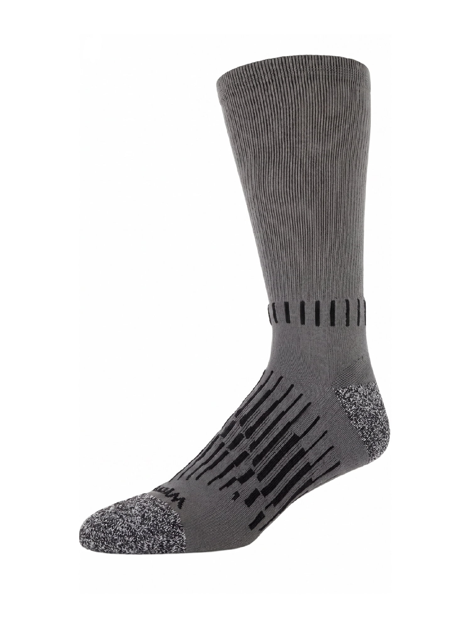 Wrangler Men's Ultimate Durable Work Socks, Crew Socks for Men, Gray, 6 Pack