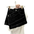 thumbnail image 4 of Summer Savings Clearance! Edvintorg Irregular Denim Skirts Women Streetwear Jean Skirt Plus Size Women's High Waist Slimming Denim Culottes With Shorts Skirts Black M, 4 of 6