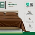 thumbnail image 3 of THREAD SPREAD 100% Organic Cotton Full Size Sheets - Percale Weave Cotton Sheets (4 PC, Brown), Soft Cooling Luxury Hotel Sheet Set, 3 of 7