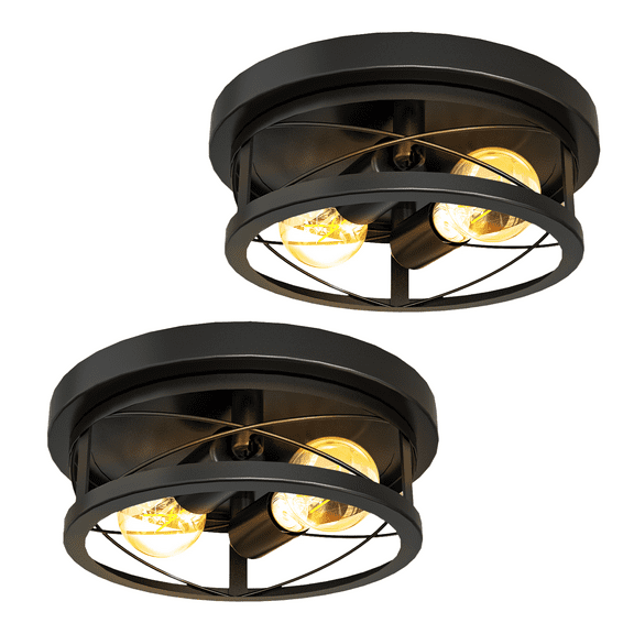 Sunco Farm House Lights Fixtures Ceiling, Rustic Ceiling Light Fixture for Foyer, Bedroom, Hallway, Kitchen, Living Room, Den, 11 Inch Diameter, E26 Medium Base, Max 100W 2 Pack