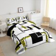 thumbnail image 3 of YST Black White Striped Comforter Twin,Gold Leopard Pattern Bedding,Geometric Bedding Comforter Sets,Modern Square Reversible Quilt with 1 Pillowcase Bedroom Decor, 3 of 5