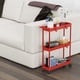 thumbnail image 5 of Carrito de almacenamiento SIMPLE HOUSEWARE de 3 niveles, delgado y estrecho, rojo, 5 of 9