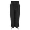 thumbnail image 2 of Women's High Waist Cargo Sweatpants with Multiple Pockets Comfortable Loose Fit Wide Leg Casual Pants, 2 of 8
