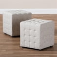 thumbnail image 5 of Bowery Hill Upholstered Wood Cube Ottoman in Beige - Set of 2, 5 of 6