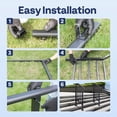 thumbnail image 3 of SPECSTAR 2-Pack Galvanized Steel Hand Rails for Outdoor Steps – 13.5" Black Oval and Safety Balusters Exterior Railing Kit for Porch, Deck, or Indoor Stairs (2-Step, Black), 3 of 9